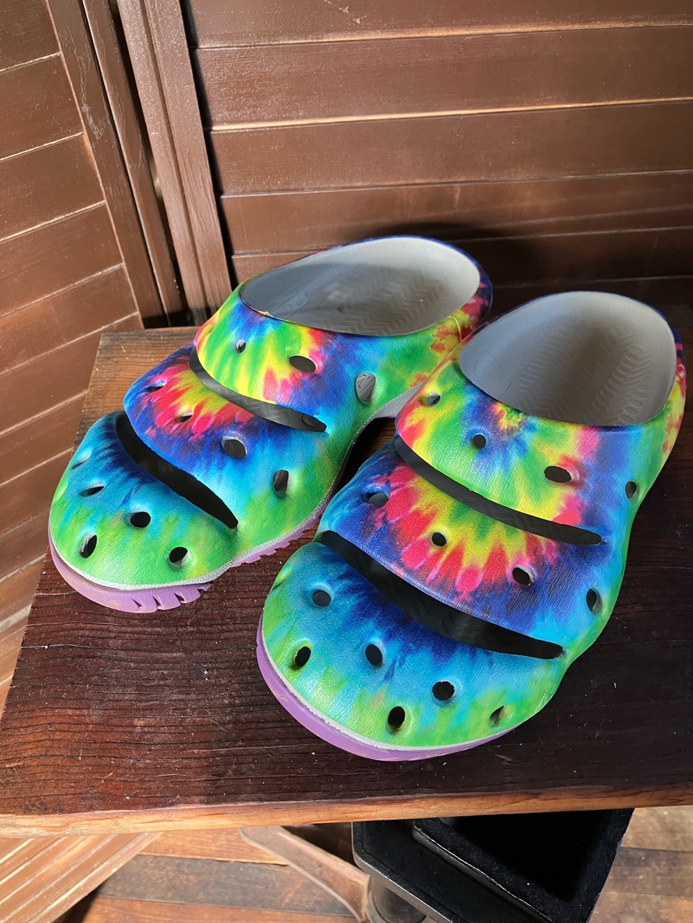 Keen unisex Tie-Dye Slip-On Clog - Rainbow Green Blue Purple